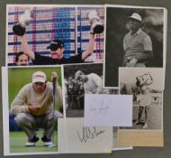 Collection of golf major tournament winners press photographs and autographs - to incl Padraig