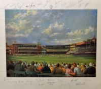 'Lords Cricket Ground' by Alan Fearnley Centenary Test Match Signed Limited Edition Print signed