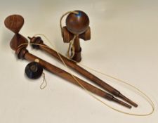 Children's Games - Selection of Early Children's Wooden Games to include a wooden Yo-Yo, a wooden