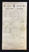 Cricket - 1962 Gentlemen v Players at Lord's Scorecard played 18th, 19th and 20th July 1962, overall