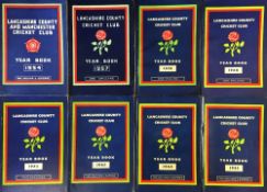 Cricket - Lancashire County and Manchester Cricket Club Year Books - part run 1954, 1957, 1958,