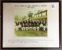 1972-73 Cricket MCC Tour Team Photograph in colour for the tour to India, Pakistan and Ceylon,