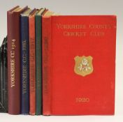 Cricket - Yorkshire County Cricket Club Part Run 1914 to 1920 Year Books - including 1914 rebound in