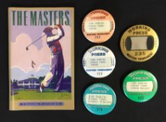 6x US Masters Golf Tournament Press Entrance metal pin badges from the 1980's - 1981 Tom Watson,