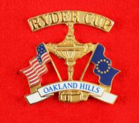 1999 US Ryder Cup official VIP profile enamel pin badge - played at The Country Club in original