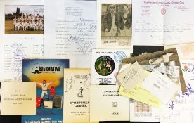 Cricket - Assorted Signatures and Signed items - including 1986 Australia v England Ashes first