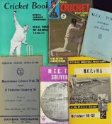 Cricket - M.C.C. Cricket Publications to include 1951 M.C.C. v A Victorian Country XI programme,