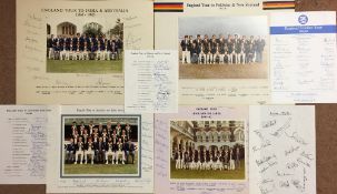 Cricket - 1980s England Cricket Tour Signed Photographs to include 1979/80 Australia and India +