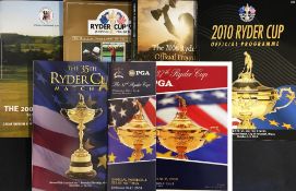 Collection of Ryder Cup and Walker Cup golf programmes to incl 5x Ryder Cup 1997 Europe 14.5 - USA