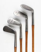 Matching set of 4x Hendry & Bishop Mitre Brand Cardinal irons - to incl driving iron, mid iron,