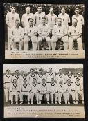 Cricket - Two 1956 Ashes England & Australia Postcards two black and white team photographs from the