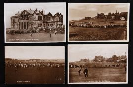 4x early St Andrews golf tournament or matches postcards - mostly real photographs with some
