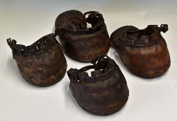 Equestrian - Horse Lawn Leather Mowing Shoes a set of four shoes used on Horse when mowing the grass