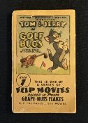 Scarce 1949 Tom & Jerry in "Golf Bugs" flicker book - Book 1 in a series of Flip Movies packed in