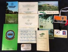 Collection of US Golf Open Championship Media Entrance Badges together with various other ephemera