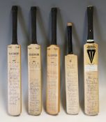 Cricket - Group of 5 England Tour Signed Miniature Cricket Bats including 1977-78 Pakistan & New