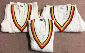 Cricket - 3 MCC Cricket Pullovers including one sleeveless, all by Bill Edwards, size 38". From