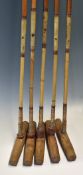 Equestrian - Selection of Polo Mallets with no maker's marks, vellum wrap to centre of bamboo