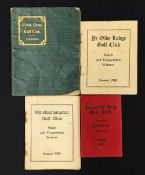 Collection of Early Golf Club Rules, Match and Competition Fixture Handbooks from 1913 onwards to