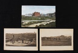 3x St Andrews Golfing post cards from the early1900's period - 2x by James Patrick one titled The