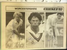 Cricket - Worcestershire County Club Signed ephemera mostly newspaper and magazine cuttings