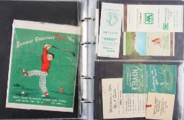 Album of early golfing ephemera from the 1900's onwards (70) to incl 1971 R&A Christmas Card, Lawson