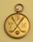 1919 9ct gold winners golf medal - engraved on the reverse "Won By W.D Roberts - Dublin-1919" and on