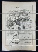 Tennis - Rare 1905 Lawn Tennis Monte Carlo Tournament Programme date 3rd March and following days,