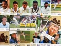 Cricket - Signed Player Photocards to include Mike Gatting, Matthew Hoggard, Graeme Hick, Andrew