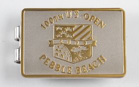 2000 US Open Golf Championship gilt money clip - 100th US Open played at Pebble Beach and won by
