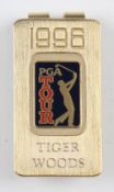 Tiger Woods - 1996 US PGA Tour official players named enamel money clip - first year on tour winning