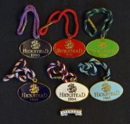 Equestrian - Selection of 1990-1995 Hickstead Show Jumping Enamel Badges oval shaped, enamel to