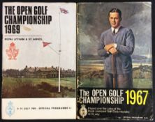 1967 and 1969 Official Open Golf Championship programmes - played at Royal Liverpool (Roberto