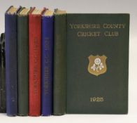 Cricket - Yorkshire County Cricket Club 1921 to 1925 Year Books - all hard-back books, all having