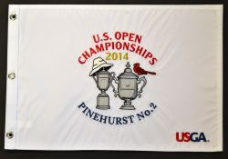 2014 Pinehurst No.2 Official US Open Golf Championship white pin flag c/w embroidered USGA - won