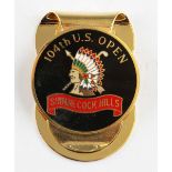 2004 US Open Golf Championship gilt and enamel money clip - played at Shinnecock Hills and won by