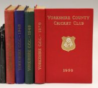 Cricket - Yorkshire County Cricket Club 1947 to 1950 Year Books - all hard-back books, all have