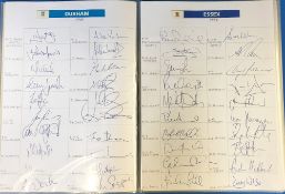 Cricket - 1998 County and Tour Signed Team Sheets to include Derbyshire, Durham, Essex, Glamorgan,