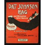 Boxing - Scarce 'Dat Johnson Rag' Music Sheet - An Ethiopian Intermezzo, tribute to Jack Johnson, 'A