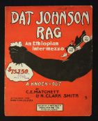 Boxing - Scarce 'Dat Johnson Rag' Music Sheet - An Ethiopian Intermezzo, tribute to Jack Johnson, 'A
