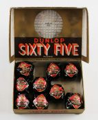 9x Dunlop Sixty Five Recessed Wrapped golf balls - c/w original OakTree Logo labels and makers