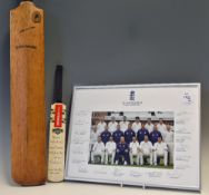 Cricket - Rachael Heyhoe Flint Signed Miniature Cricket Bat personalised in pen to the front '