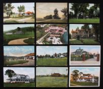 Collection of 11x early USA Golf club colour postcards from early c.20th onwards to incl Des