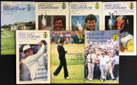 Collection of 7x Open Golf Championship Programmes from 1984- 1990 - a complete run and all in
