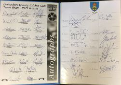 Cricket - 1999 Cricket County, World Cup and Tour Signed Team Sheets including Derbyshire, Durham,