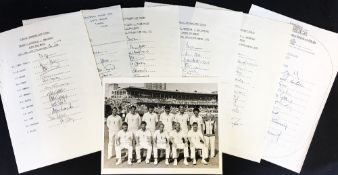 Cricket - 1985 England v Australia Test Series Items to include signed team sheets from each of