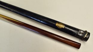 Snooker - One-piece unnamed snooker cue 15oz no maker's mark, measures 147cm approx. with black