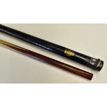 Snooker - One-piece unnamed snooker cue 15oz no maker's mark, measures 147cm approx. with black