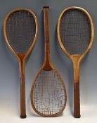 Tennis - Selection of Early Tennis Rackets to include 19th Century 'Jacques of London' early racket,