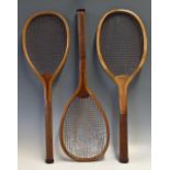 Tennis - Selection of Early Tennis Rackets to include 19th Century 'Jacques of London' early racket,